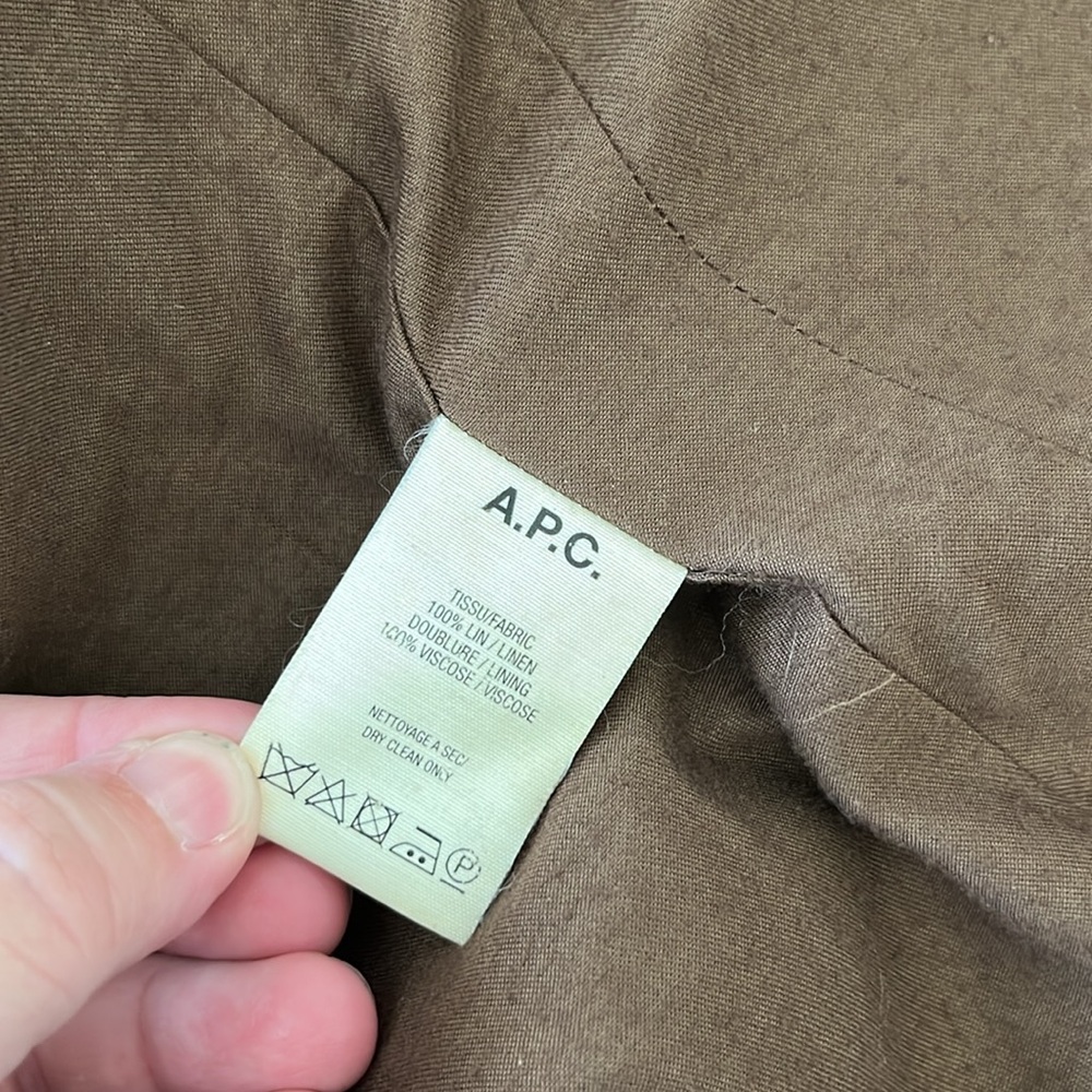 A.P.C. Car Tweed Hounstooh Classic Brown Blazer Caot Jacket - Picture 8 of 9
